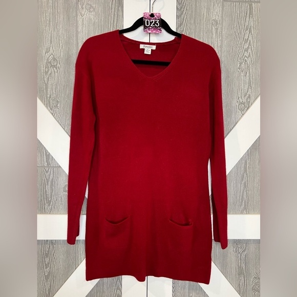 023. Hampshire Studio Pocket Crewneck Tunic Sweater - Picture 1 of 5
